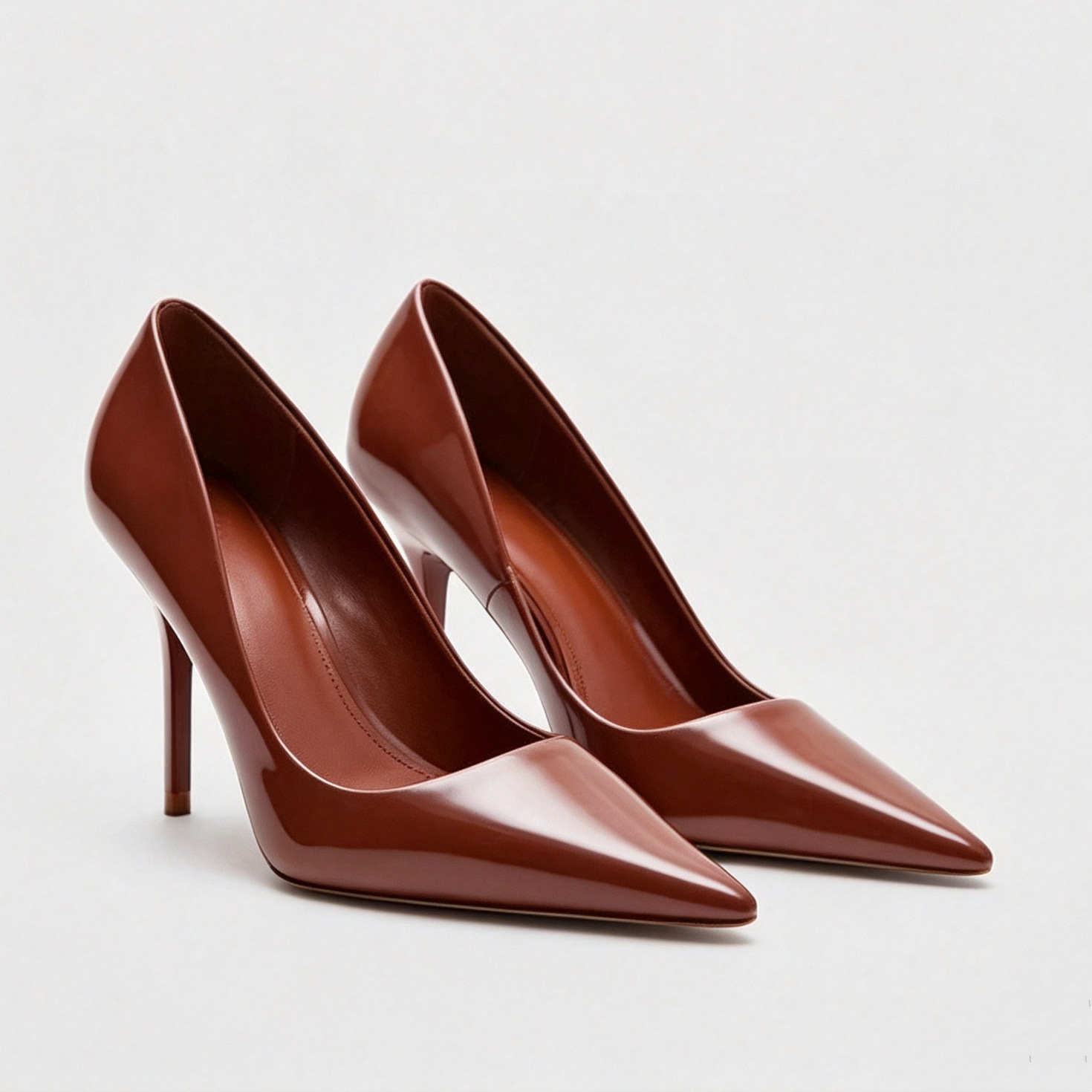 JHC-HB-057 | Patent Gloss Pointed-Toe Stiletto Heel Dress Pump angle 2