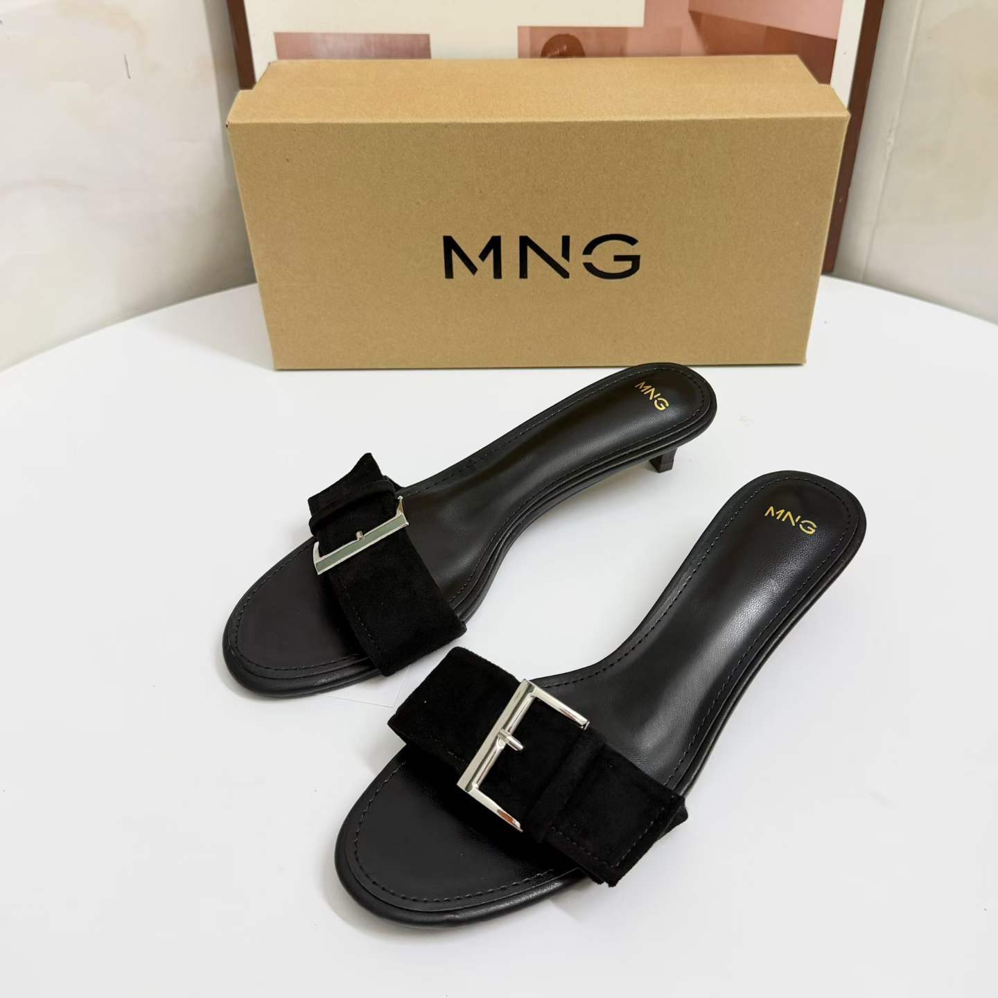 JHC-HB-186 | Round-Toe Stiletto Heel Heeled Slide angle 2