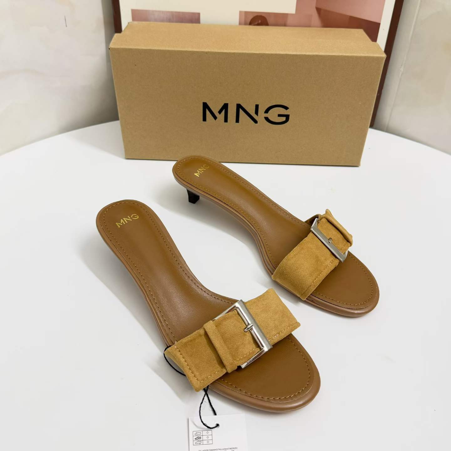 JHC-HB-186 | Round-Toe Stiletto Heel Heeled Slide angle 3