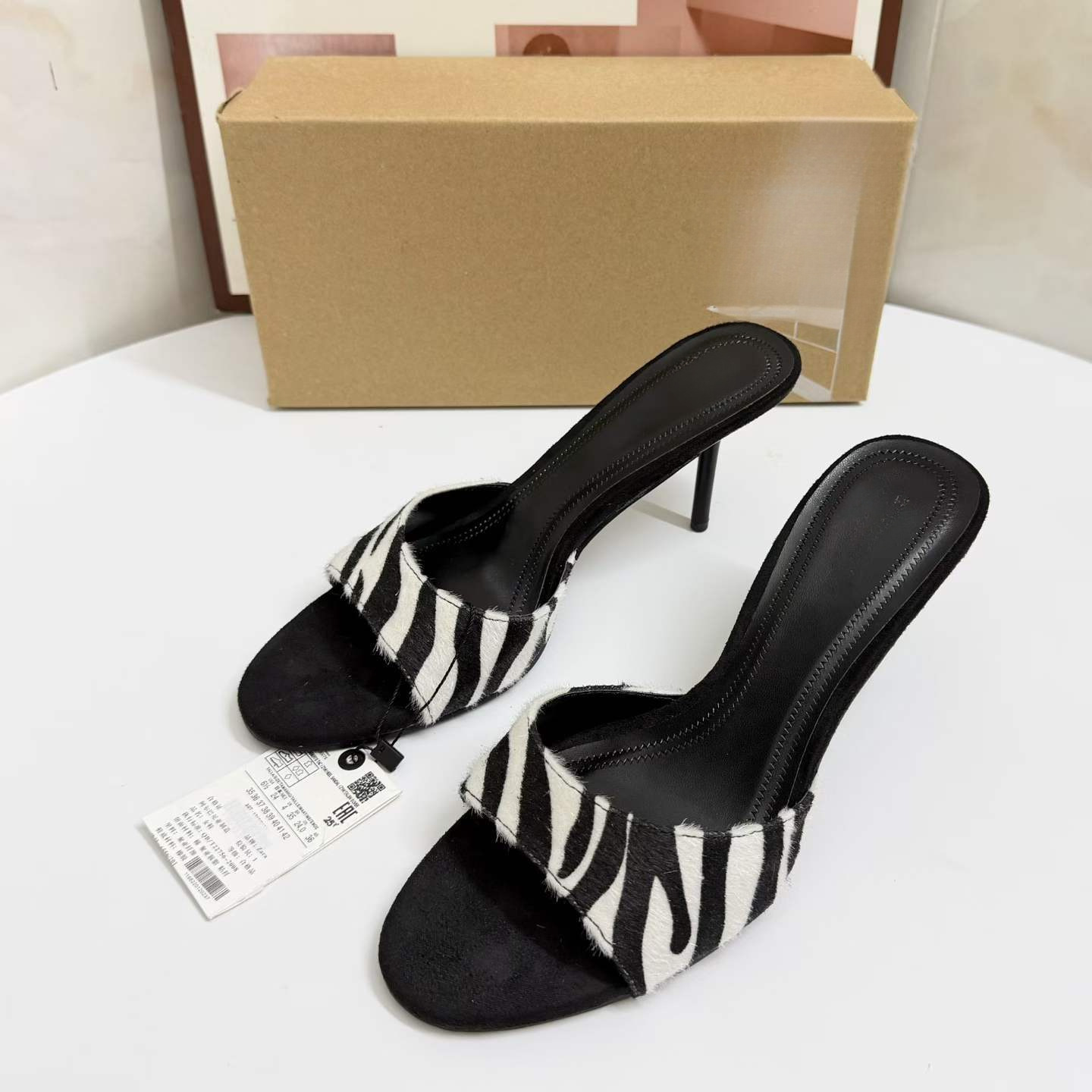 JHC-HB-028 | Animal Print Round-Toe Stiletto Heel Dress Sandal - Fujian Jinhongchang Sports Goods Co., Ltd.