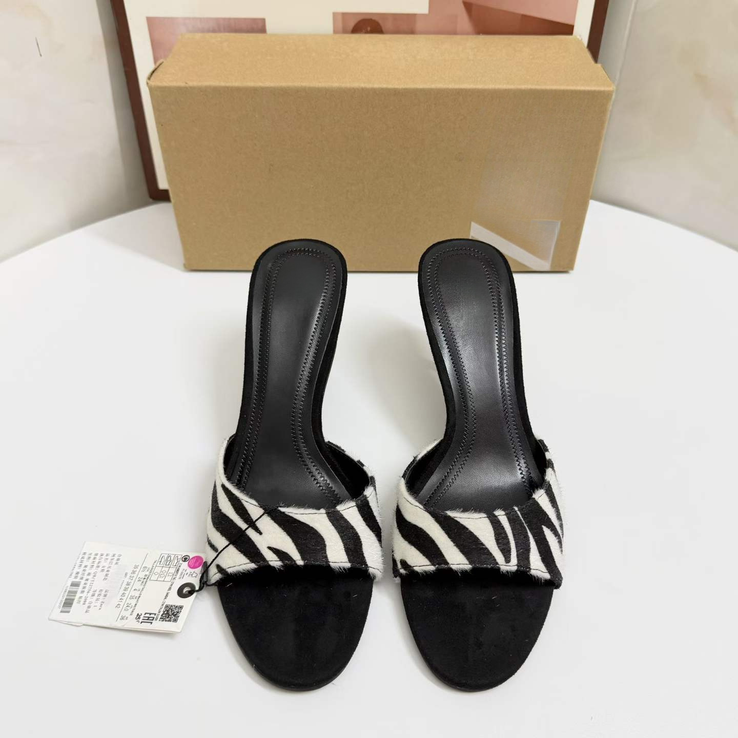 JHC-HB-028 | Animal Print Round-Toe Stiletto Heel Dress Sandal angle 2