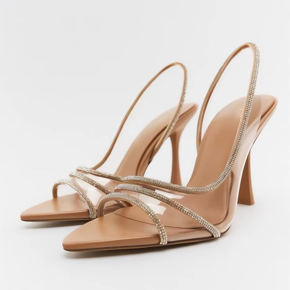 JHC-HB-197 | Rhinestone Embellished Pointed-Toe Stiletto Heel Dress Sandal - Fujian Jinhongchang Sports Goods Co., Ltd.