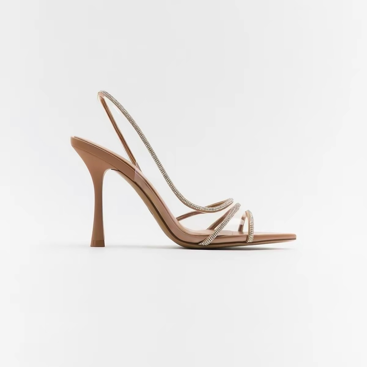 JHC-HB-197 | Rhinestone Embellished Pointed-Toe Stiletto Heel Dress Sandal angle 3
