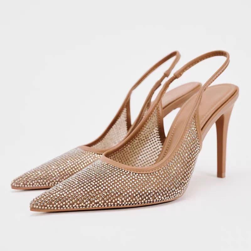 JHC-HB-152 | Rhinestone Embellished Slingback High-Heel Dress Sandal - Fujian Jinhongchang Sports Goods Co., Ltd.