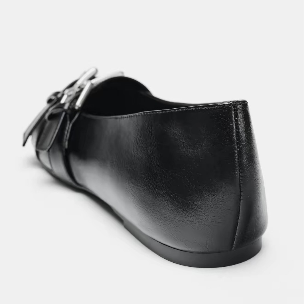 JHC-HB-272 | Metal Buckle Round-Toe Flat Ballet Flat angle 3