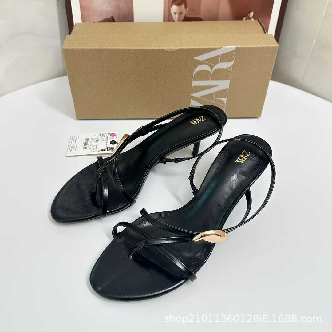 JHC-HB-088 | Metal Buckle Pointed-Toe High-Heel Dress Sandal angle 2