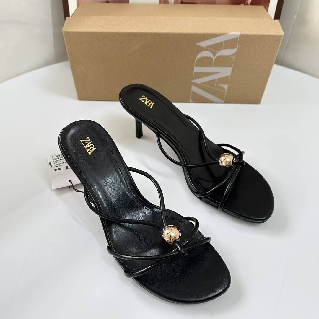 JHC-HB-114 | Metal Buckle Slingback Round-Toe Stiletto Heel Heeled Slide - Fujian Jinhongchang Sports Goods Co., Ltd.