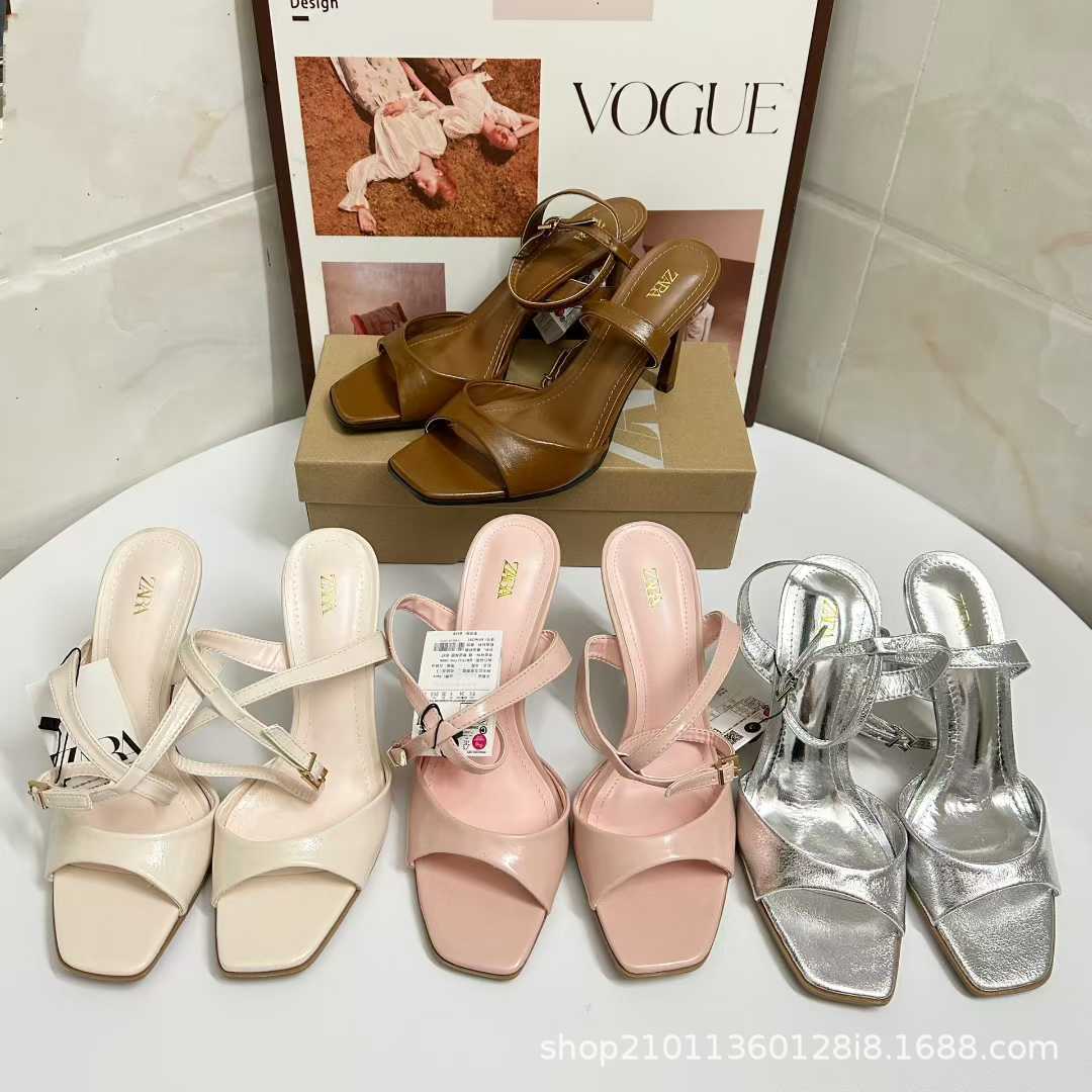 JHC-HB-309 | Minimalist Strap Square-Toe Stiletto Heel Dress Sandal - Fujian Jinhongchang Sports Goods Co., Ltd.