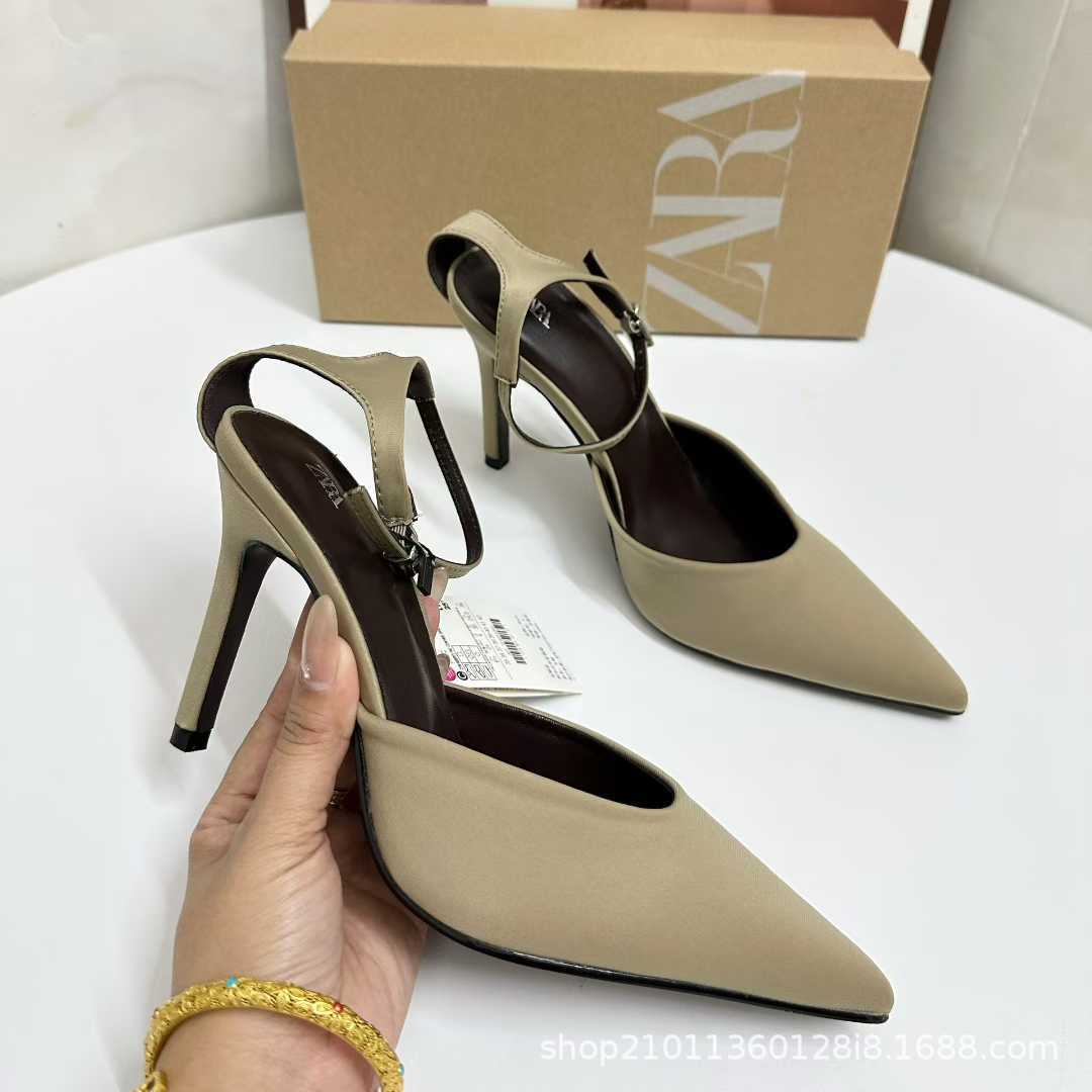 JHC-HB-257 | Pointed-Toe Stiletto Heel Mule Slide angle 3