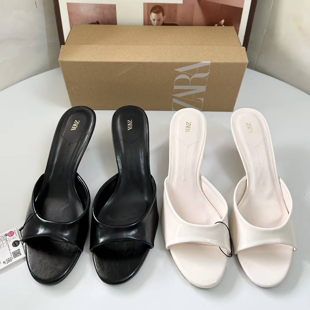 JHC-HB-096 | Minimalist Strap Slingback Round-Toe High-Heel Mule Slide angle 2