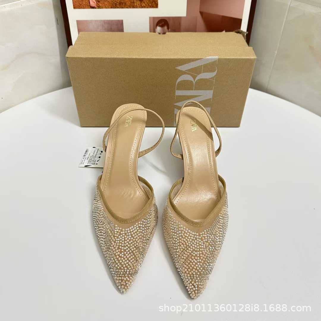 JHC-HB-148 | Rhinestone Embellished Pointed-Toe Stiletto Heel Dress Sandal angle 3