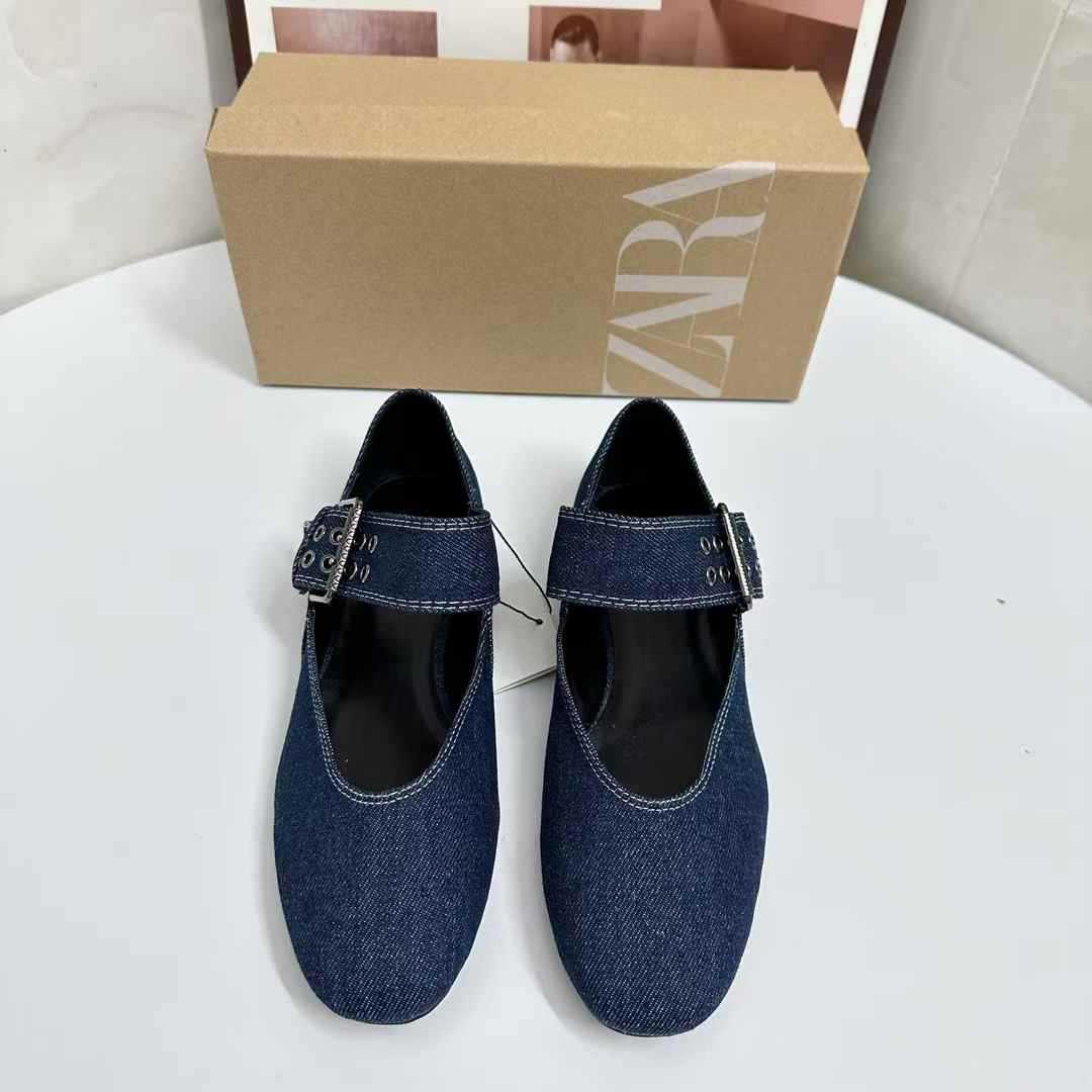JHC-HB-235 | Metal Buckle Square-Toe Flat Ballet Flat - Fujian Jinhongchang Sports Goods Co., Ltd.