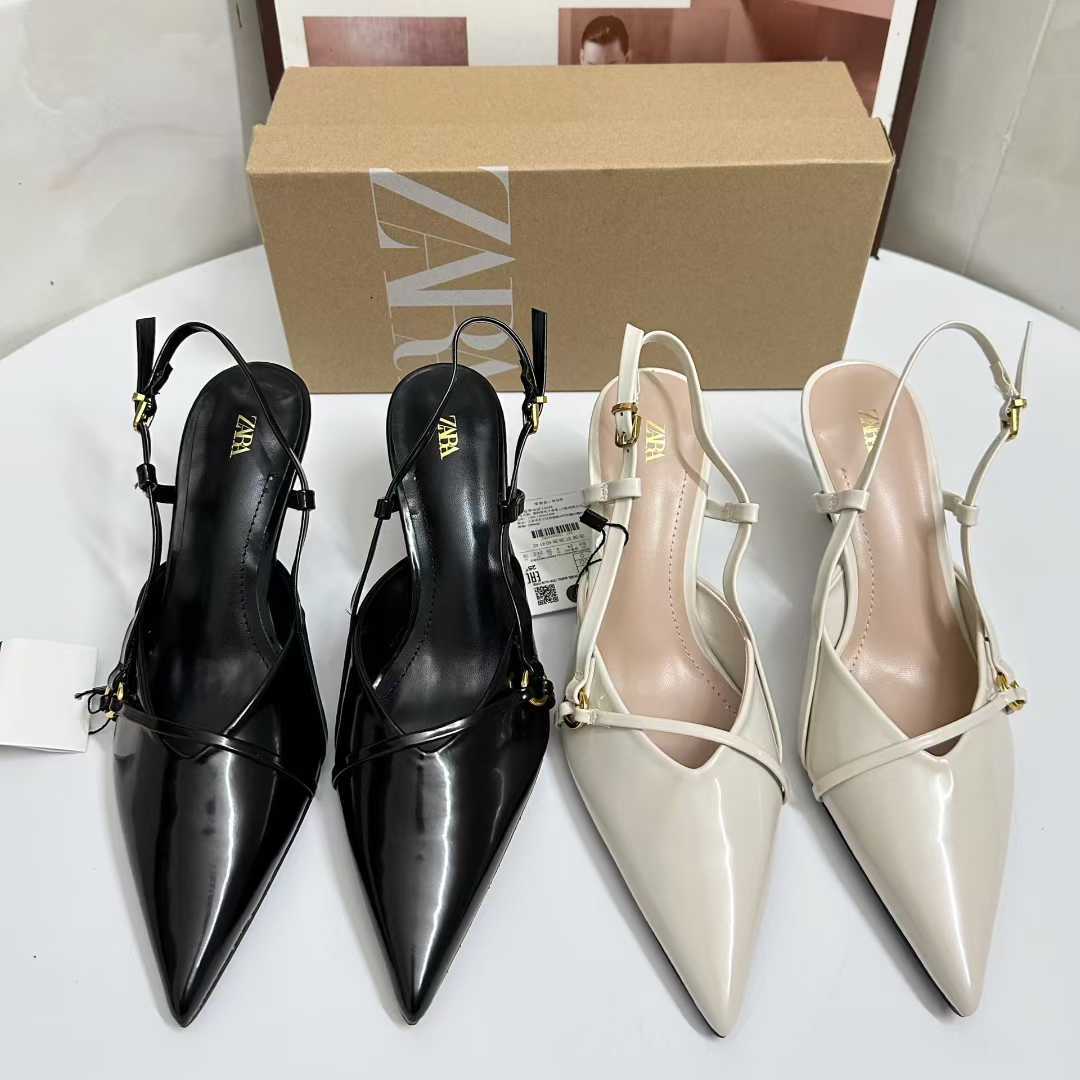 JHC-HB-230 | Patent Gloss Minimalist Strap Pointed-Toe Stiletto Heel Dress Sandal angle 3