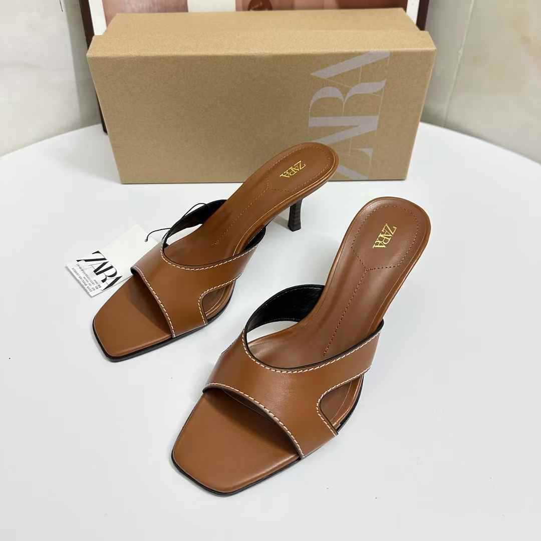 JHC-HB-170 | Slingback Square-Toe Stiletto Heel Heeled Slide - Fujian Jinhongchang Sports Goods Co., Ltd.