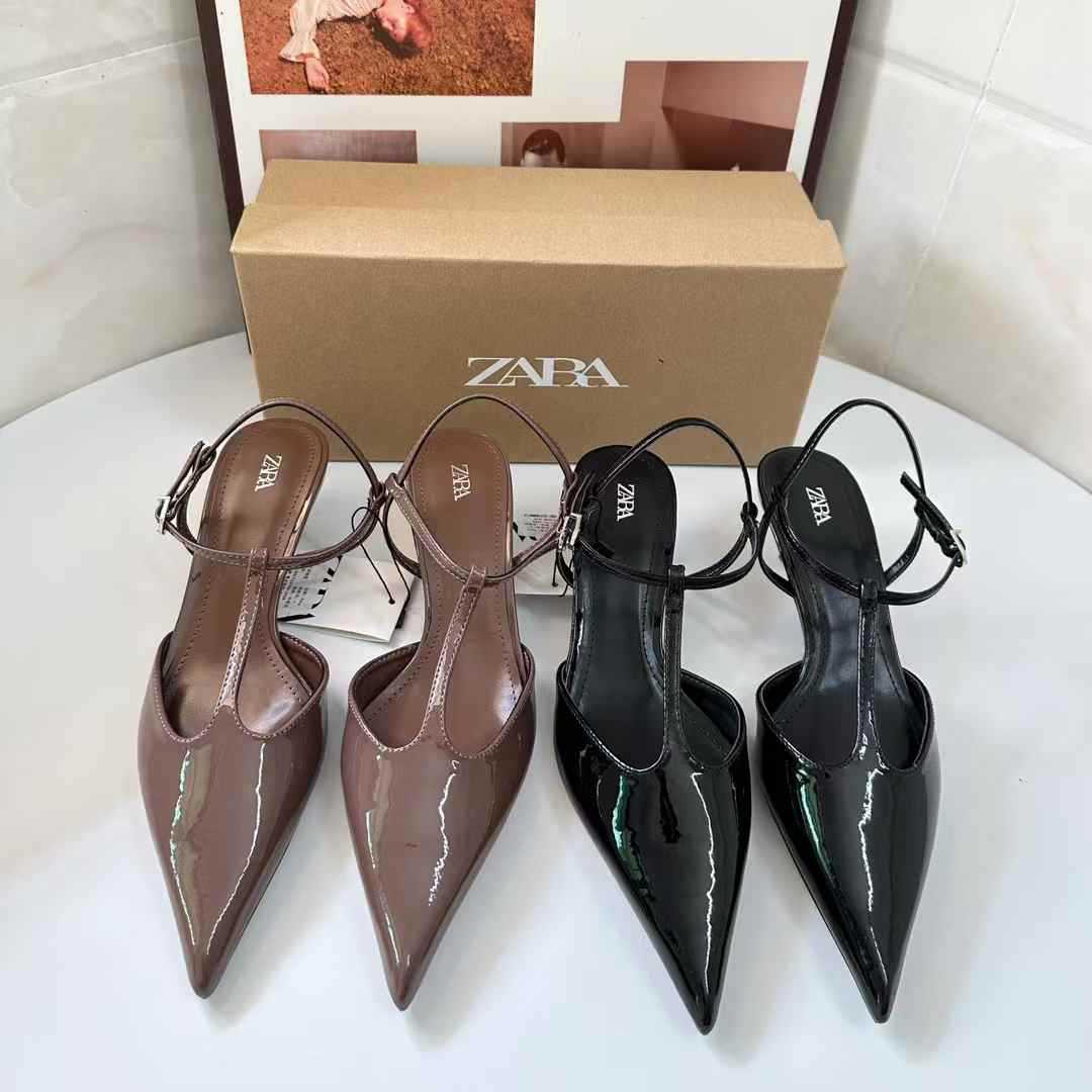 JHC-HB-181 | Patent Gloss Slingback Pointed-Toe Stiletto Heel Dress Pump - Fujian Jinhongchang Sports Goods Co., Ltd.