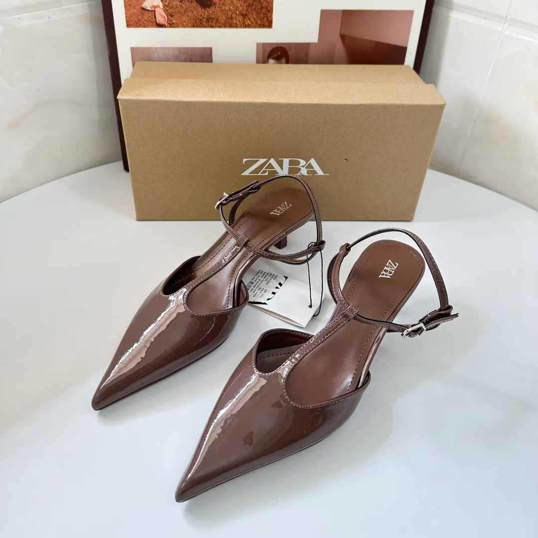 JHC-HB-181 | Patent Gloss Slingback Pointed-Toe Stiletto Heel Dress Pump angle 3