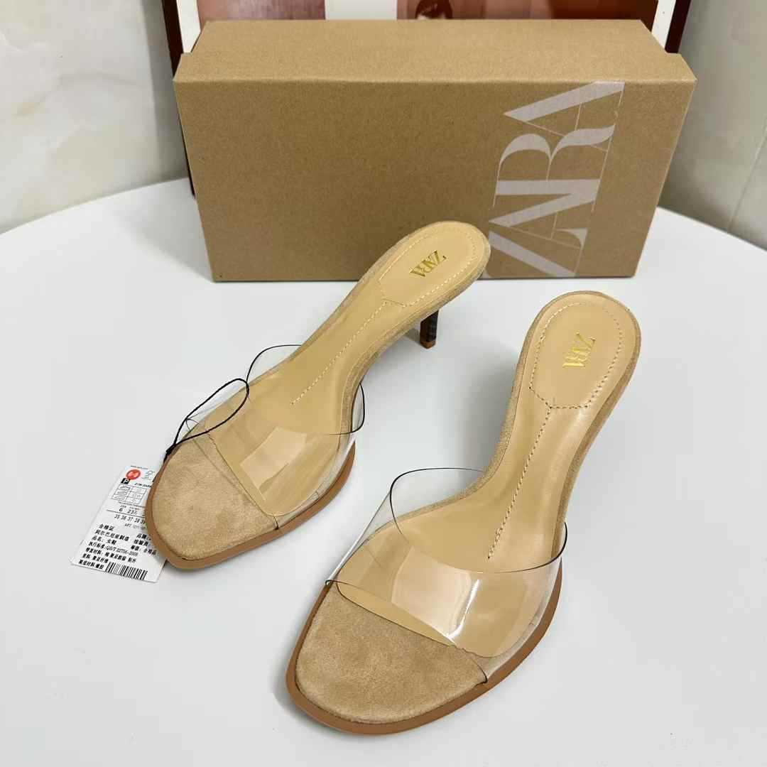 JHC-HB-147 | Square-Toe Stiletto Heel Heeled Slide angle 3