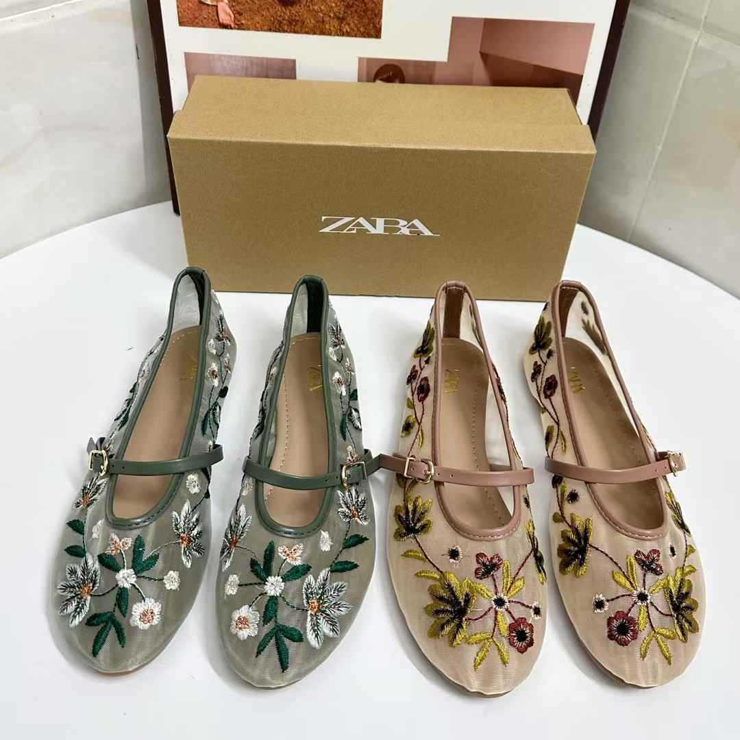 JHC-HB-252 | Embroidered Flat Ballet Flat - Fujian Jinhongchang Sports Goods Co., Ltd.