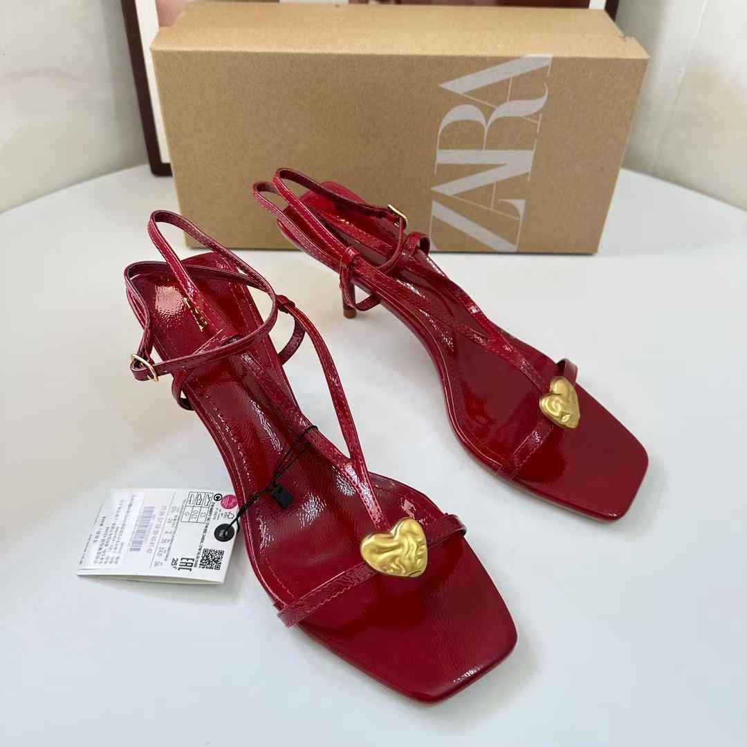 JHC-HB-191 | Metal Buckle Minimalist Strap Square-Toe Stiletto Heel Dress Sandal angle 3