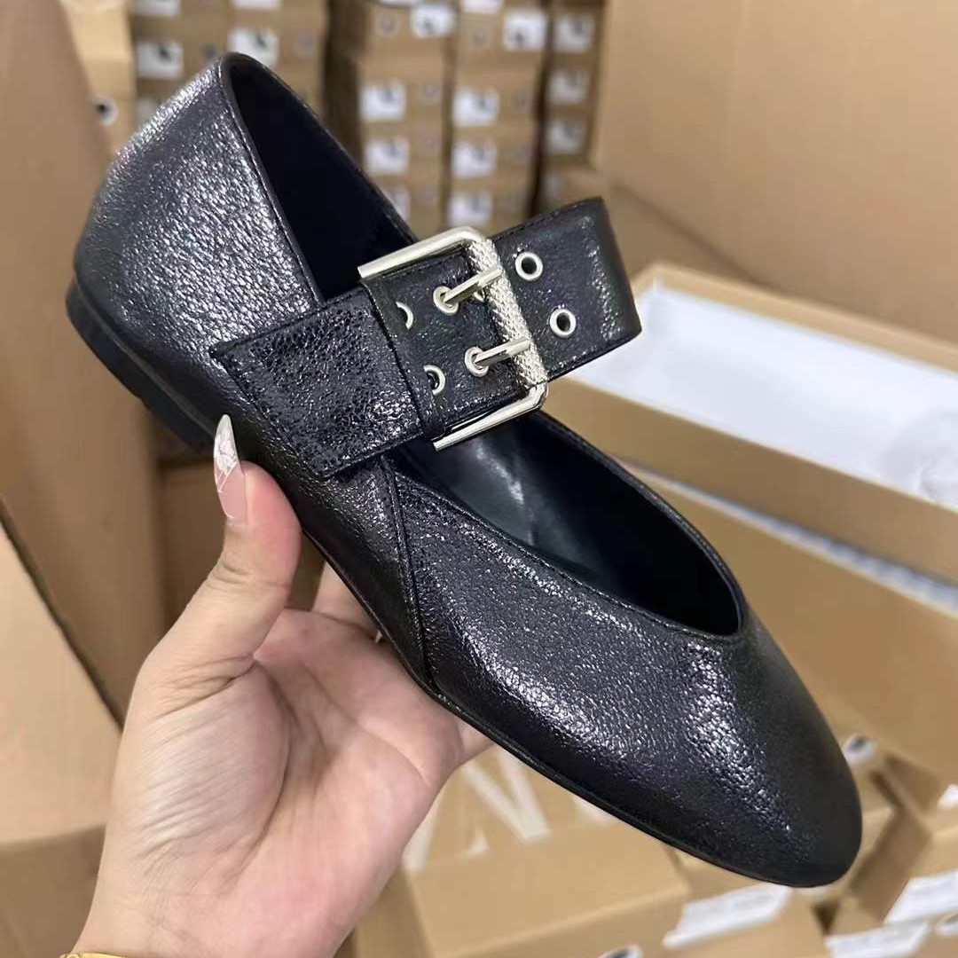 JHC-HB-163 | Metal Buckle Round-Toe Flat Ballet Flat - Fujian Jinhongchang Sports Goods Co., Ltd.