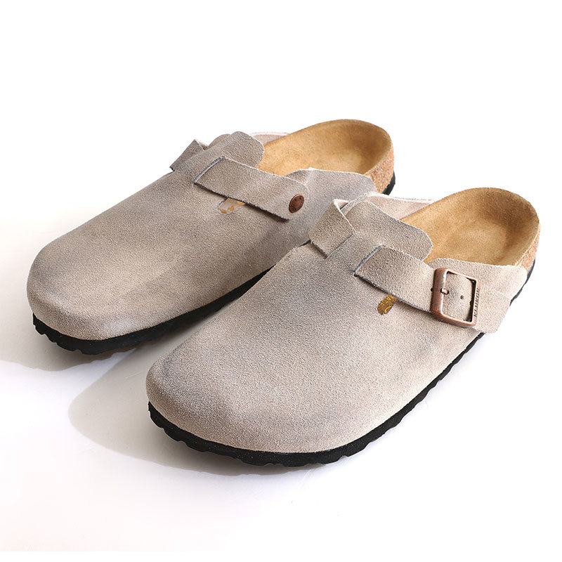 Boston-Style Suede & Natural Cork Footbed Closed-Toe Clog - Fujian Jinhongchang Sports Goods Co., Ltd.