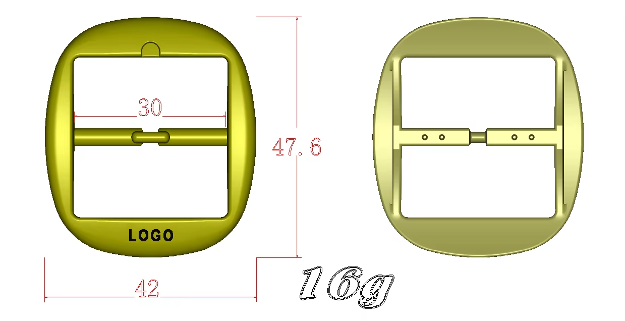 JHC-WR09 | Premium Zinc-Alloy Double-Prong Buckles – angle 4