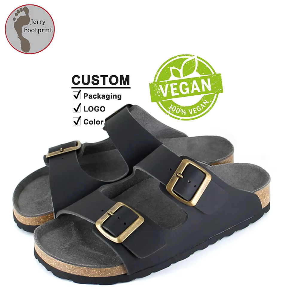 JHC-WS12 | Vegan Plant-Based Cork Slide Sandals – Piñatex® | - Fujian Jinhongchang Sports Goods Co., Ltd.