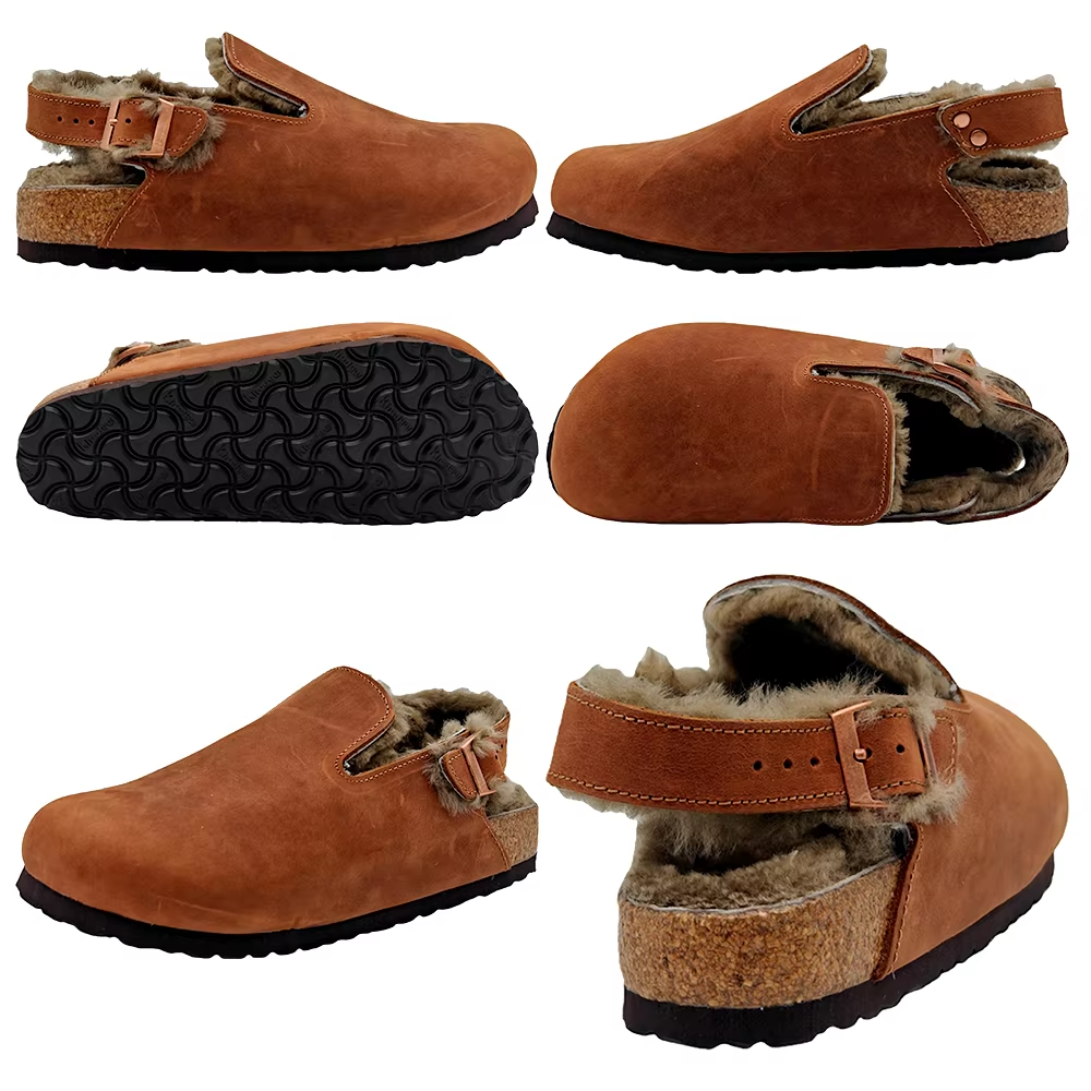 JHC-WC13 | Premium Winter Wool-Lined Latex Cork Clogs angle 3