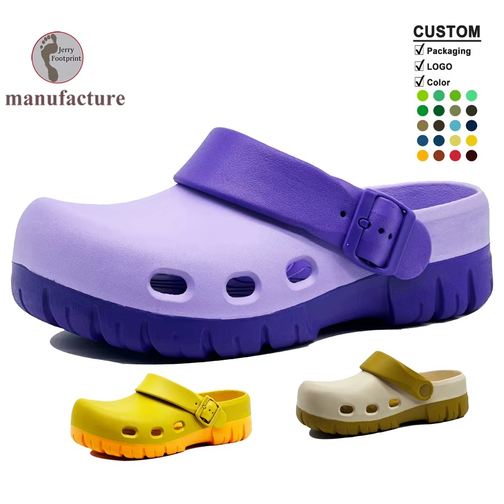 JHC-WC19 | Custom Two-Tone EVA Recovery Clogs with Arch - Fujian Jinhongchang Sports Goods Co., Ltd.